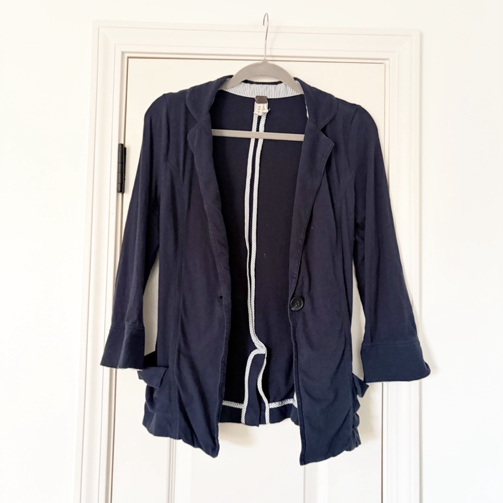 We The Free navy casual cotton blazer size small